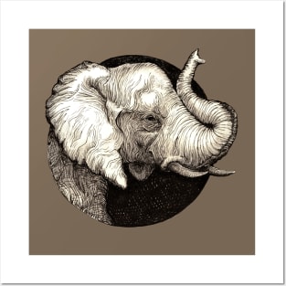 Elephant - Trunk Up, Good Luck! Posters and Art